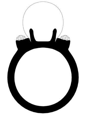 Ring With Diamonds And Pearlのイラスト素材