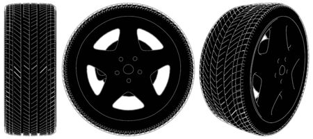 Car Wheel Tireのイラスト素材