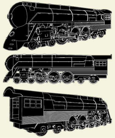Antique Locomotiveのイラスト素材