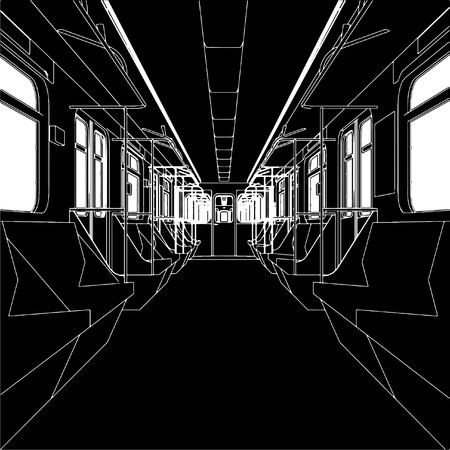 Inside Of Metro Train Wagon のイラスト素材