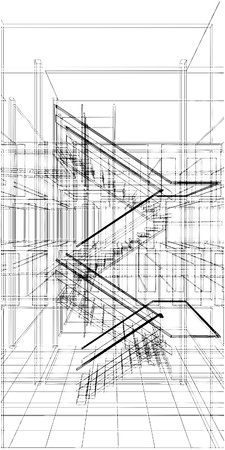 Abstract Construction Staircase Of The Lineのイラスト素材