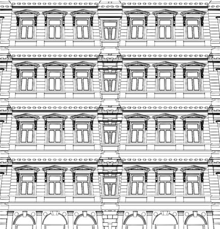 Abstract Building Eclectic Houseのイラスト素材