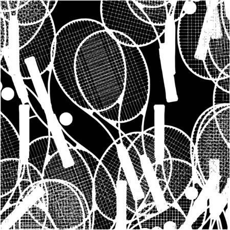 Bunch Of Tennis Racketのイラスト素材