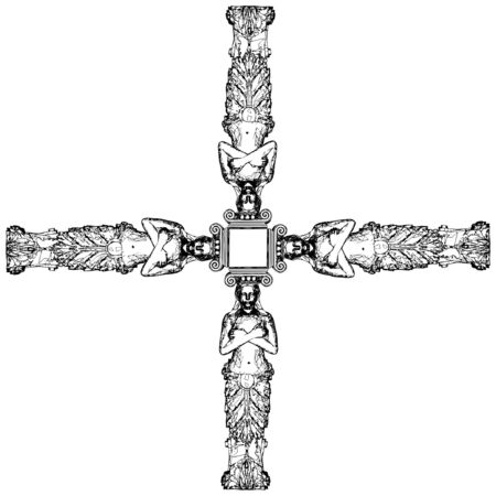 Greek Caryatid In The Crossのイラスト素材