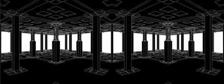 Abstract Interior With Antique Columnsのイラスト素材