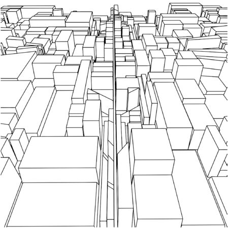 Abstract Urban City Boxes From Cubeのイラスト素材