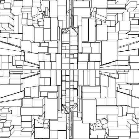 Abstract Urban City Boxes From Cubeのイラスト素材