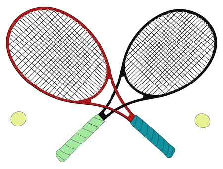 ennis Rackets Rivals Tied In A Knotのイラスト素材
