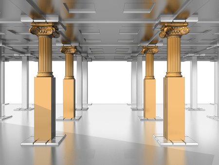 Golden Antique Pillars In The Hall Of Silverの写真素材