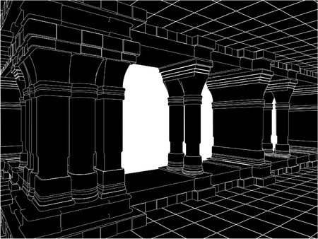 Antique Pillars In The Hallのイラスト素材