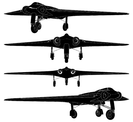 Military Airplanes With Delta Wingsのイラスト素材