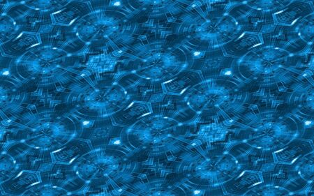 Abstract Blue Circle Circuit Patern Background