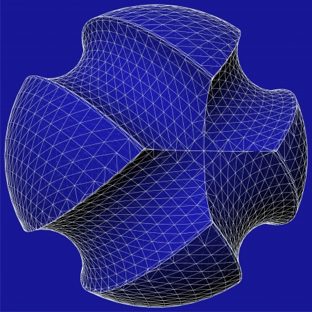 Geometric Subtraction Of Blue Sphere And Two Torus Vectorのイラスト素材