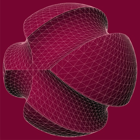 Geometric Subtraction Of Red Sphere And Two Torus Vector