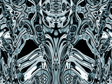 Aliens Spooky Skull Face And Blue Metal Skin Skeleton 