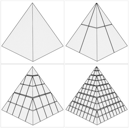 Cut Pyramid From The Simple To The Complicated Vector のイラスト素材