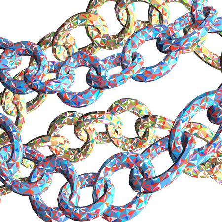 Colorful Piece Of A Chain On White Vector