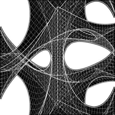 3D Geometric Organic Wireframe Shape Vectorのイラスト素材