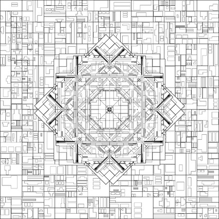 Futuristic Megalopolis City Basis Plan Vectorのイラスト素材