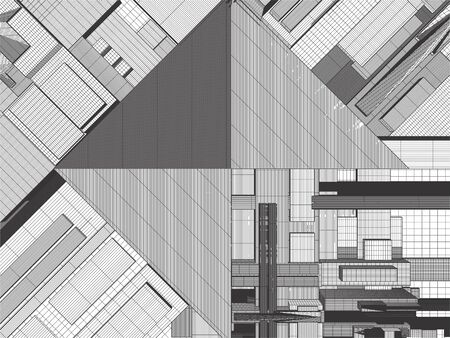 Urban City Of Skyscrapers Vectorのイラスト素材