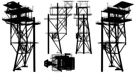 Oil Construction Platform Vector.のイラスト素材