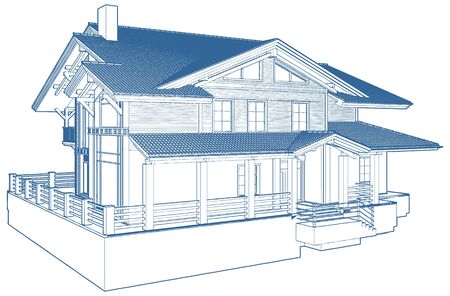 Residential family house building vector illustration.のイラスト素材