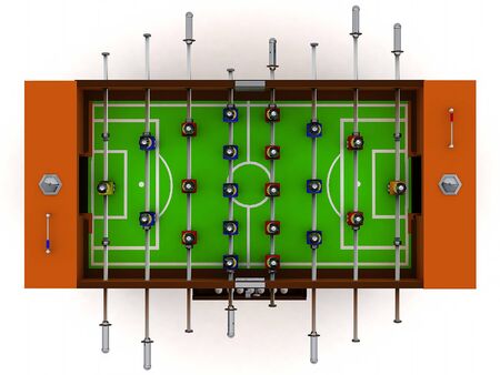3D Illustration Of Football And Soccer Table Board Game Isolated On White Background