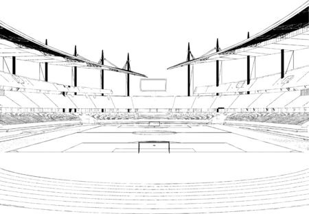 Football Soccer Stadium Vector Isolated On White Backgroundのイラスト素材