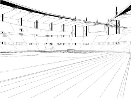 Football Soccer Stadium Vector Isolated On White Backgroundのイラスト素材