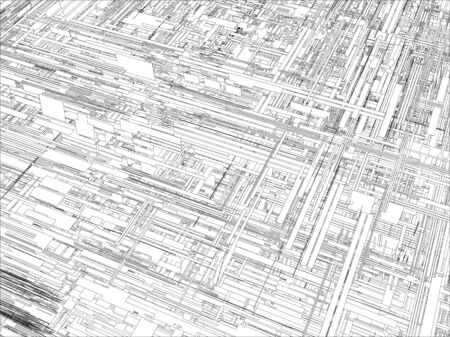 Abstract Construction Structure Shapes And Forms Isolated Illustration On White Background Vectorのイラスト素材