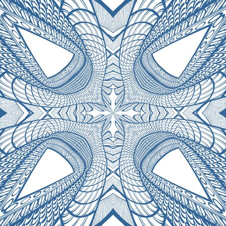 Abstract Cross Kaleidoscope Isolated On White Background Vector. Seamless endless patternのイラスト素材