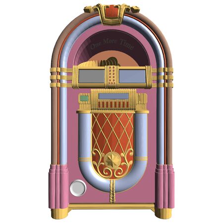 Retro Antique Jukebox Vector. Illustration Isolated On White Background.のイラスト素材