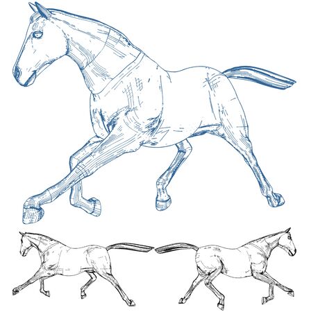 Majestic Strong Royal Horse Vector. Illustration Isolated On White Background. A vector illustration Of An Horse.のイラスト素材