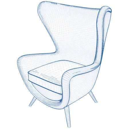 Modern Easy Armchair Vector. Illustration Isolated On White Background. A Vector Illustration Of Armchair Background.のイラスト素材