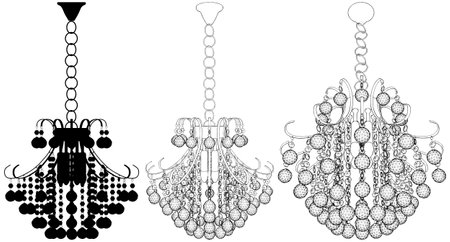 Luster Chandelier Vector. Illustration Isolated On White Background. A vector illustration Of A Chandelier.の写真素材