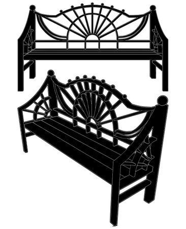 Park Bench Vector. Illustration Isolated On White Background. A vector illustration Of A Bench.のイラスト素材