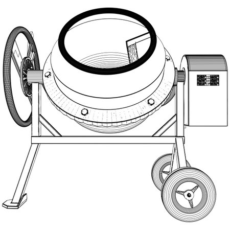 Cement Concrete Mixer Vector. Illustration Isolated On White Background. A vector illustration Of A Concrete Mixer.のイラスト素材