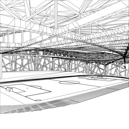 Football Soccer Stadium Vector. Illustration Isolated On White Background. A vector illustration Of A Football Stadium.のイラスト素材