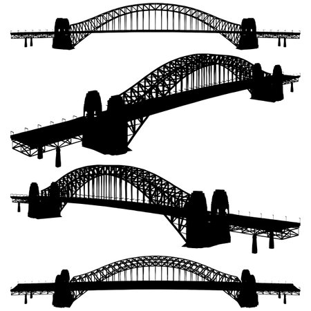 Arch Bridge Construction Structure Vector. Illustration Isolated On White Background. A vector illustration Of A Bridge.のイラスト素材