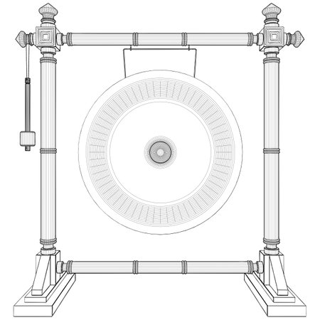 Gong Vector. Percussion Instrument Isolated Illustration On White Background. A vector illustration Of A Gong.のイラスト素材
