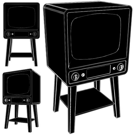TV Television Set Vector. Illustration On White Background. A vector illustration Of A Television Set.のイラスト素材