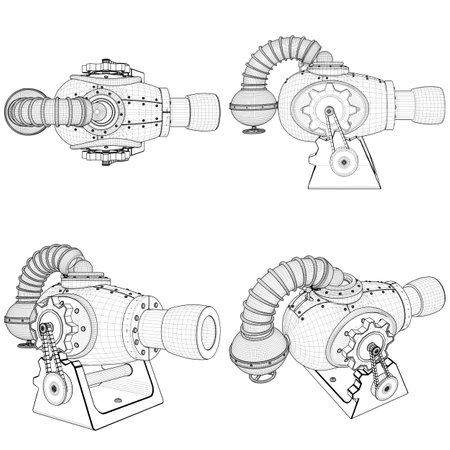 Ancient Cannon Modern Invention Vector. Illustration Isolated On White Background. A Vector Illustration Of Cannon.のイラスト素材