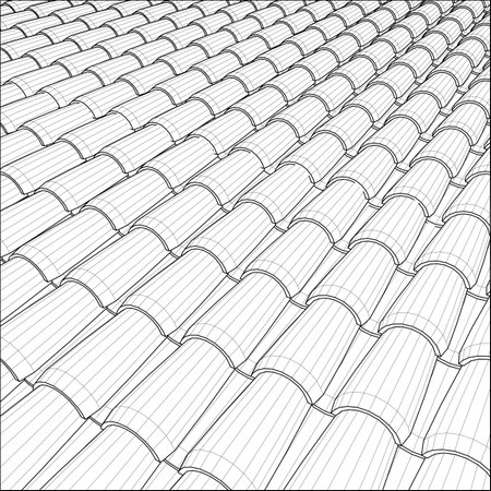 Tile Roof Vector. Illustration Isolated On White Background. A Vector Illustration Of Roof Tile Background.のイラスト素材