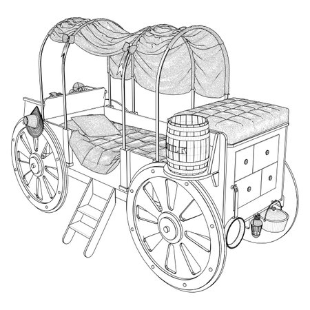 Child Bed Carriage Vector. Illustration Isolated On White Background. A Vector Illustration Of Child Bed.のイラスト素材