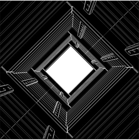 Abstract Tunnel Corridor Construction Vector. Illustration Isolated On White Background. A vector illustration Of An Tunnel Corridor.のイラスト素材