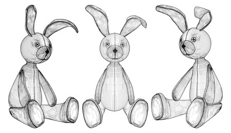 Rabbit Doll Toy. Illustration Isolated On White Background. An illustration Of An Rabbit Toy.の写真素材