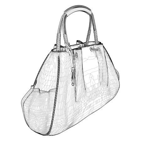 Women Modern Fashion Leather Handbag Vector. Illustration Isolated On White Background. A Vector Illustration Of A Fashion Handbag.のイラスト素材