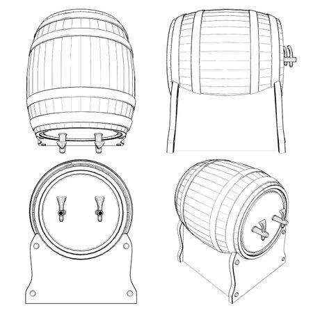 Small Barrel Keg Vector. Illustration Isolated On White Background. A vector illustration Of A Barrel.のイラスト素材