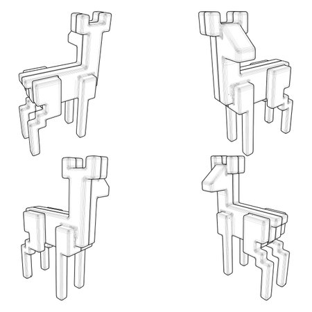 Deer Toy Vector. Illustration Isolated On White Background. A Vector Illustration Of An Box Deer.のイラスト素材