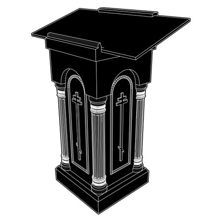Lectern Church Rack Vector. Illustration Isolated On White Background.のイラスト素材